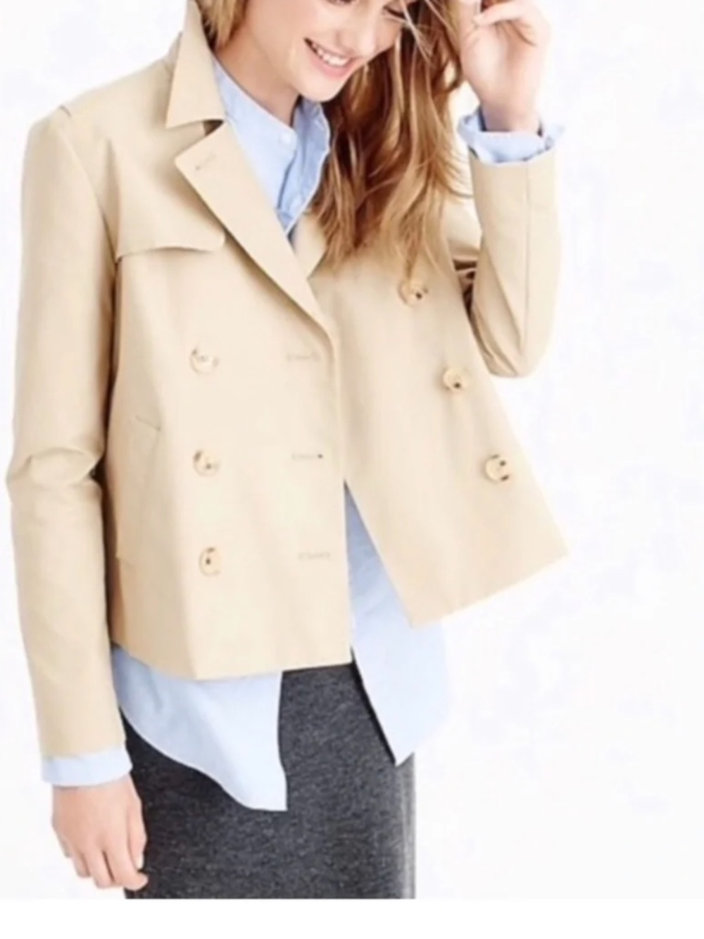 NEW J. Crew Japanese Poplin Swing Trench Coat in size 00!
